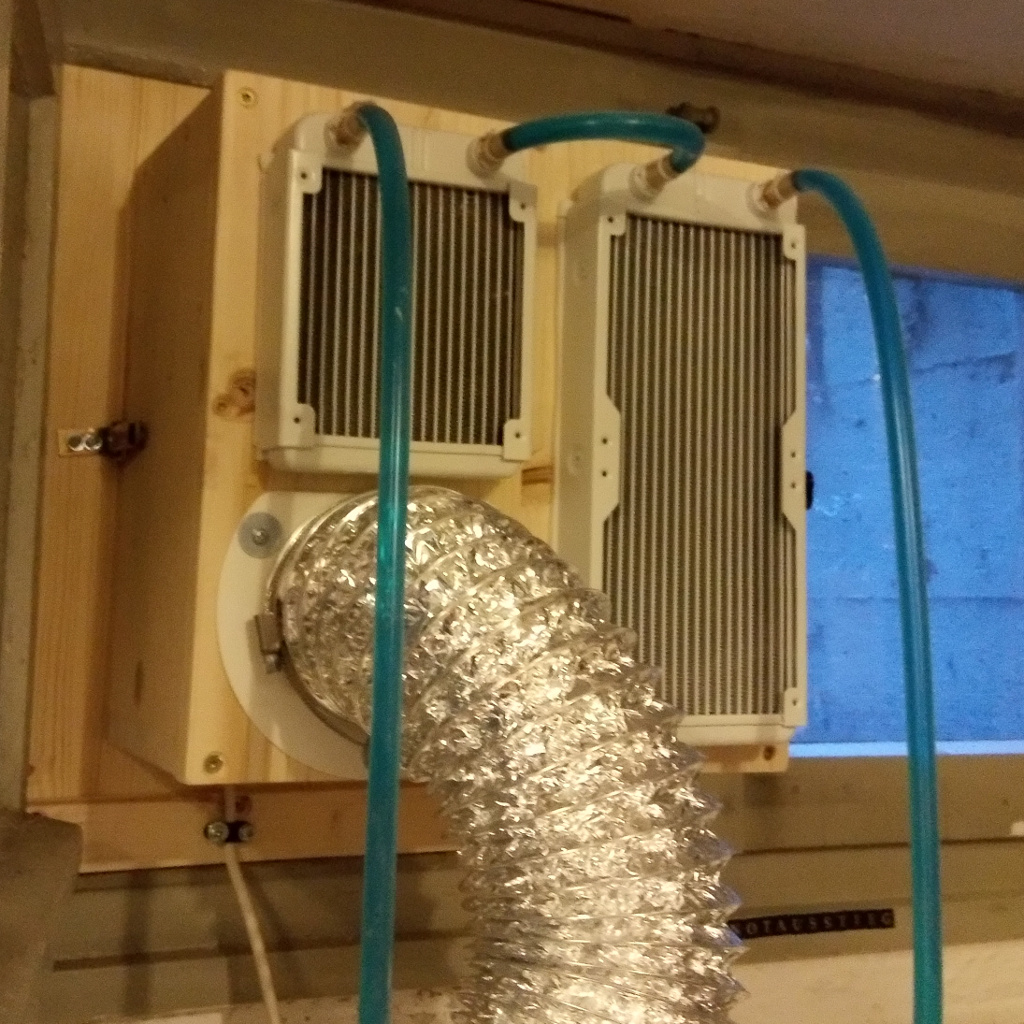 Fan with radiators